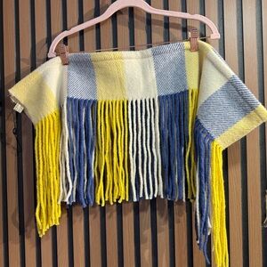 Burberry Colorful Plaid Fringe Shawl